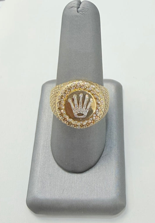 1832- NEW 14K Crown Fashion Ring W.G