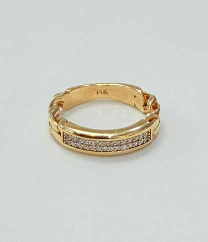 00158- NEW 14K Gold Zirconia Band (W.G)
