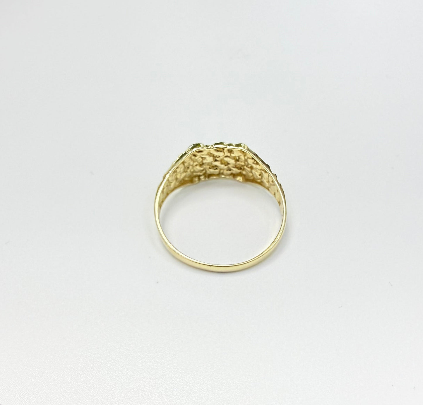 1595- NEW 14K Nugget Square Ring W.G