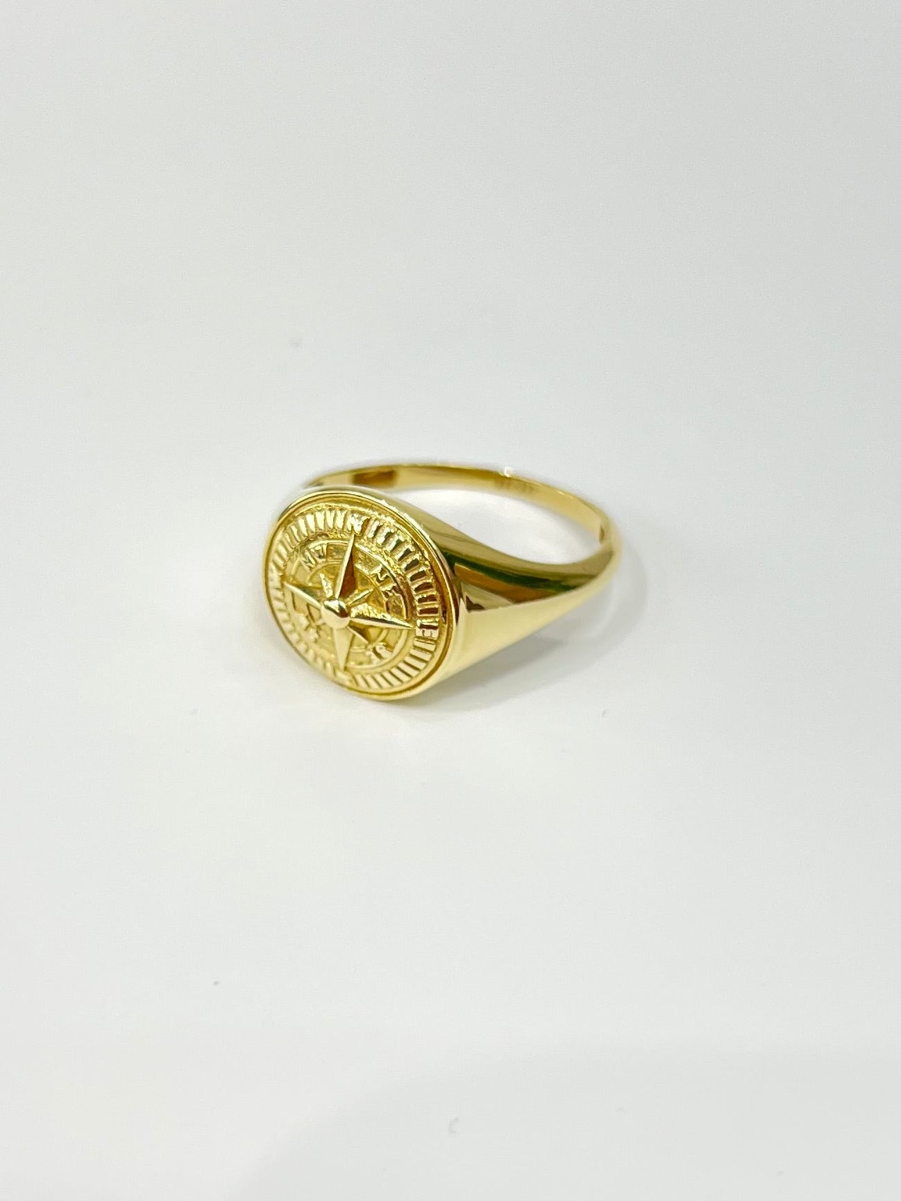 378- NEW 14k Gold Compass Men’s Ring W.G