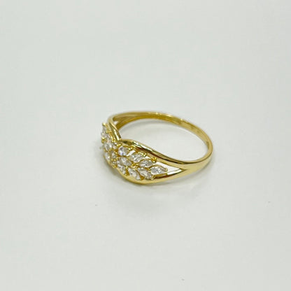 1477- NEW 14K Gold Cluster Ring W.G