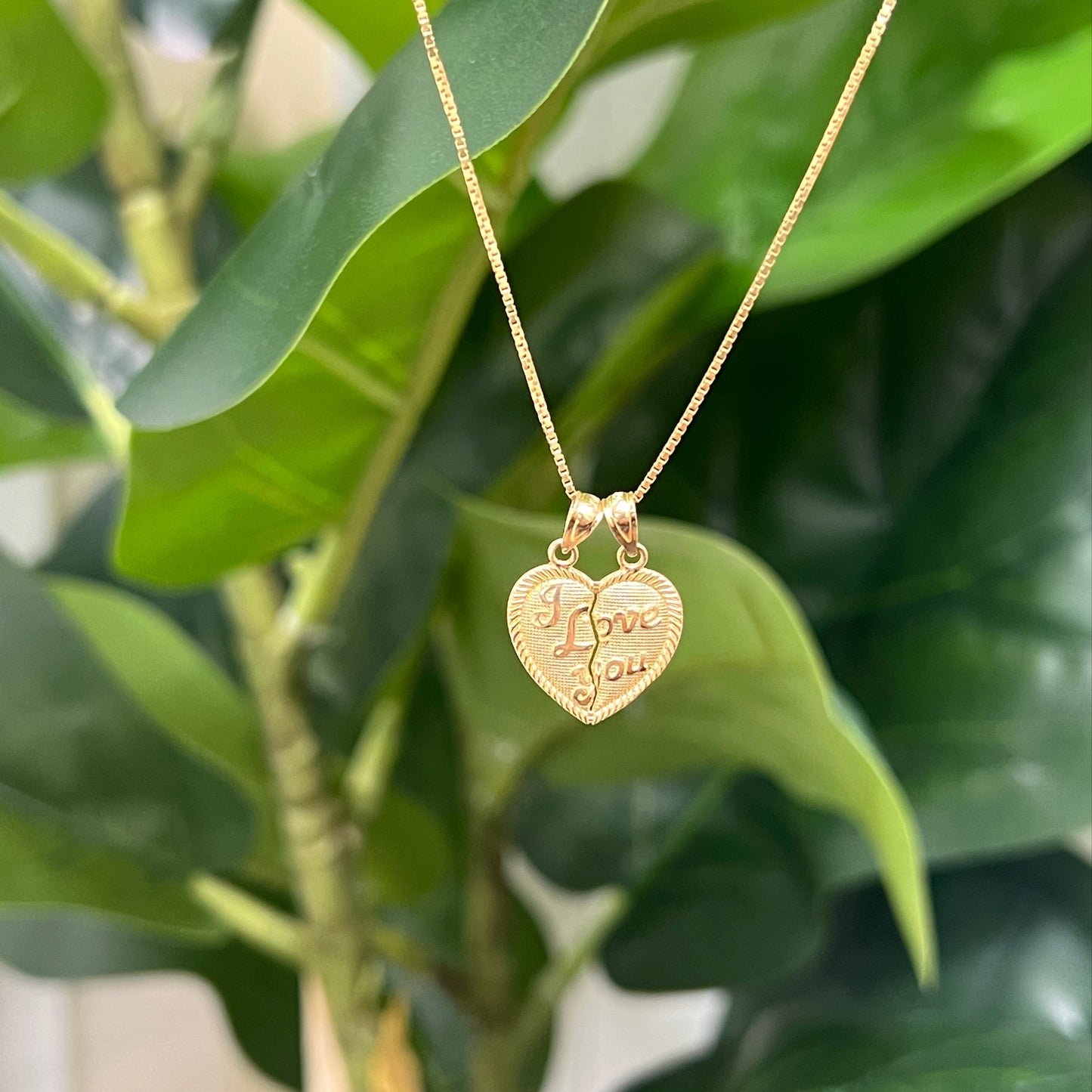 00143- NEW 14K “I Love You” Pendant (W.G)