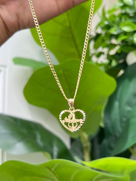 254- NEW 14K #1 Mommy Gold Pendant W.G