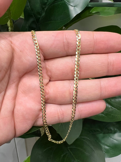 1627- NEW 14K Solid Cuban Curb Chain 24" 3.7mm W.G