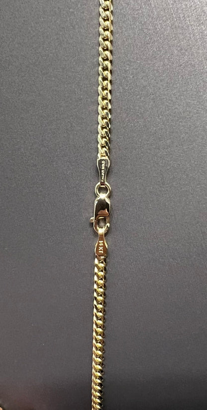 1187-NEW 14K Solid Miami Cuban Chain (2.65mm)W.G