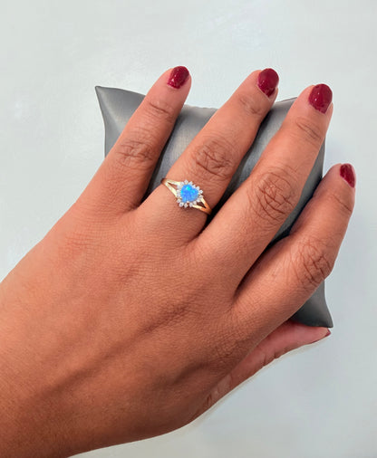 1814- NEW 14K Opal Gold Ring W.G