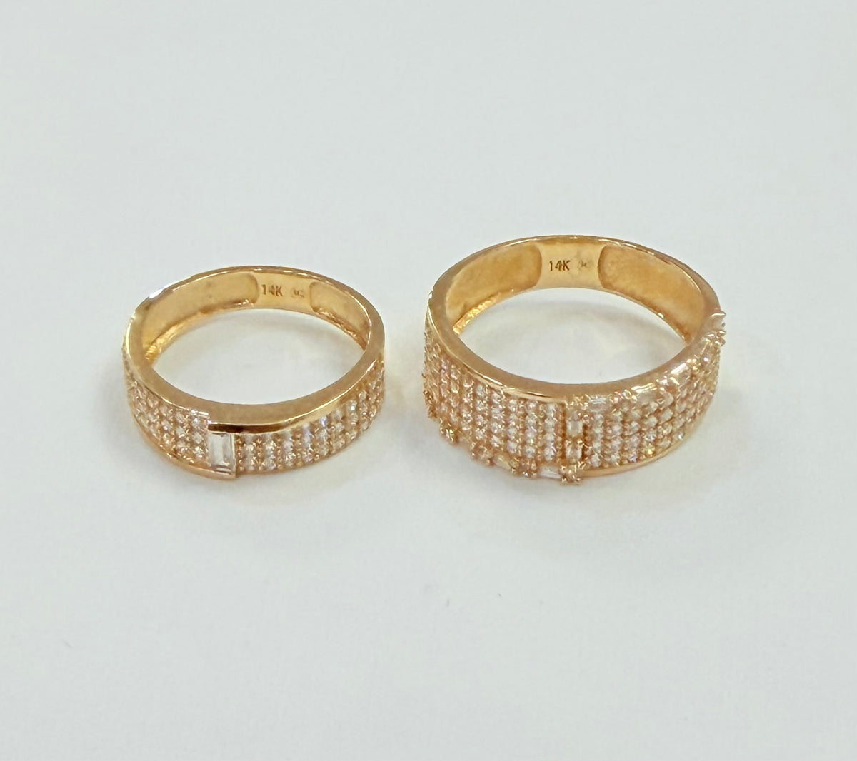 1225-NEW 14K Trio Wedding Ring Set W.G