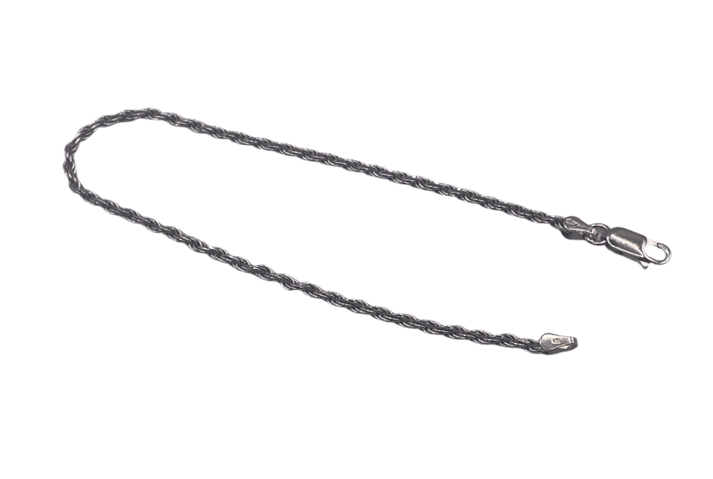 S816- Rope Link Silver Bracelet 8”