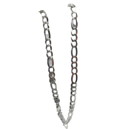 S001- 925 Italian Sterling Silver Figaro Chain 24” 39.98g