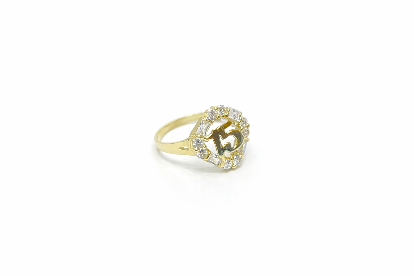 1488- NEW 10K Gold Classic Quinceañera Ring W.G