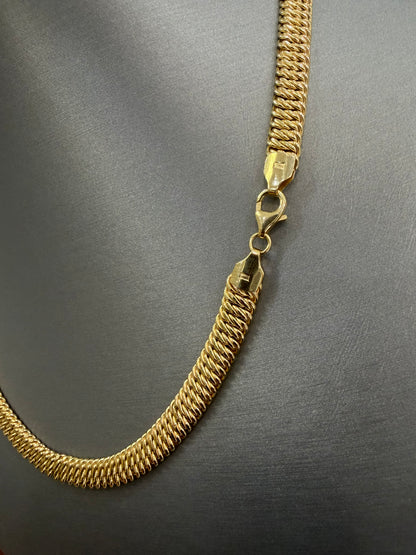 1725- NEW 10K Princess Cut Necklace 18” (13.8mm)
