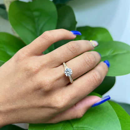 1131- NEW 14K Solitaire Engagement Ring W.G