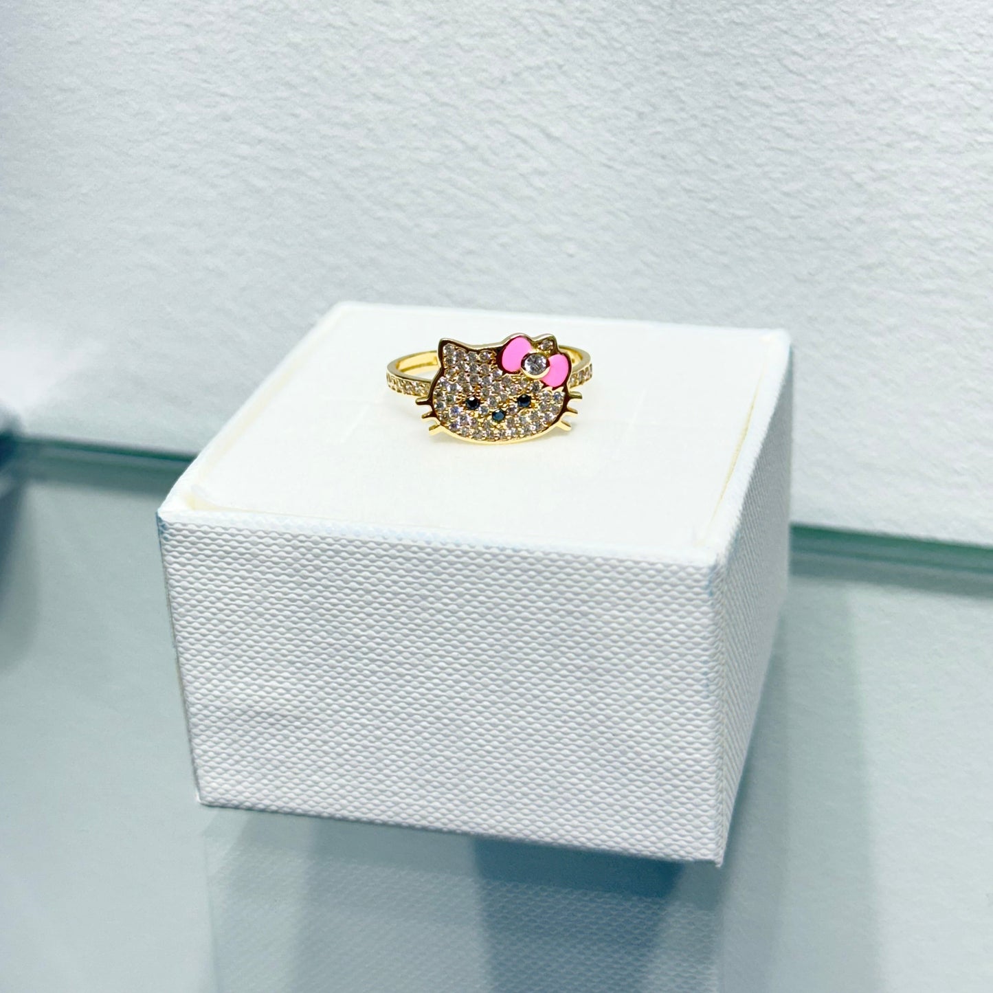 1172- NEW 14K Full Cz Hello Kitty Face W.G