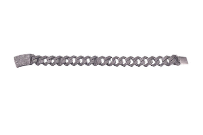 S578- .925 Encrusted Cuban Link Bracelet 8”