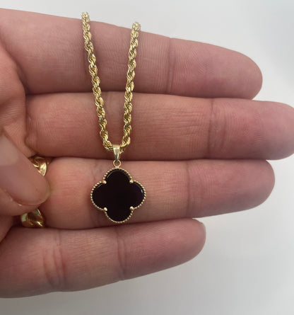 709- NEW 14k Black clover Pendant Only