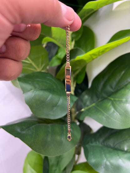 1298- NEW 14K Solid Cuban Curb ID Bracelet (3.2mm) W.G