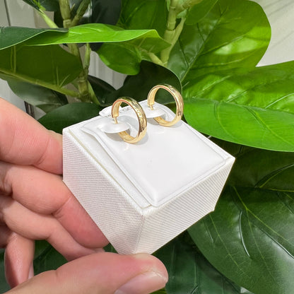 1367- NEW 14K High Polishing Hoops Earrings (16.7mm) W.G