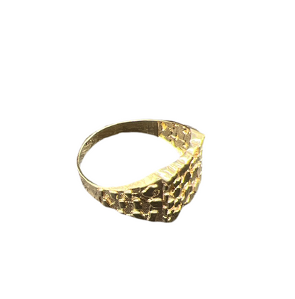 346- Anillo de pepita para hombre de 14K Talla 9 3/4