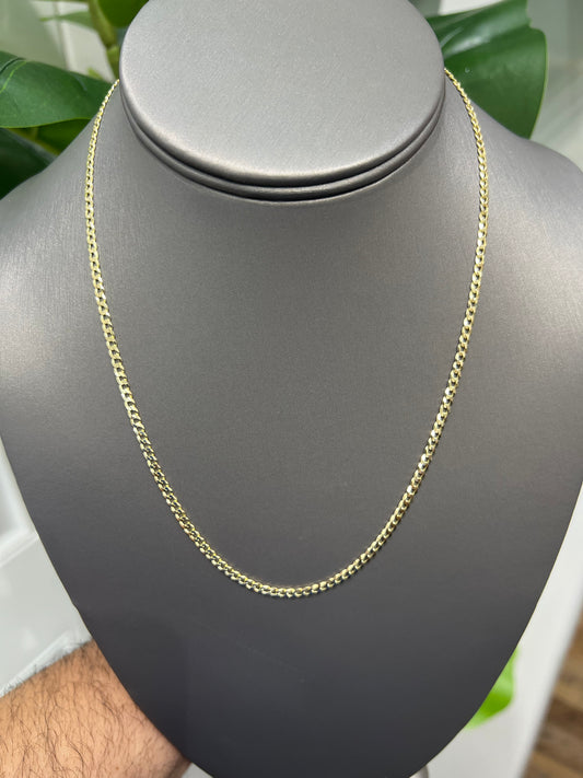 1348- NEW 14K Solid Cuban Curb Chain 18" (2.8mm) W.G