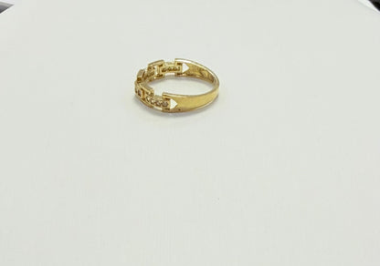 1706- NEW 10K Gold Link Wedding Band Ring W.G