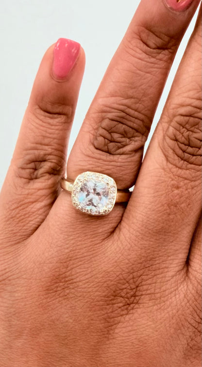 1775- NEW 10K Square Cz  Wedding/ Engagement Ring W.G