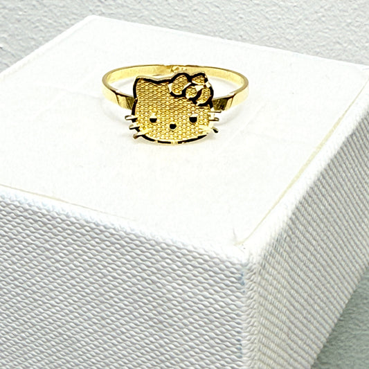 1176- NEW 14K Small Hello Kitty Face Ring W.G