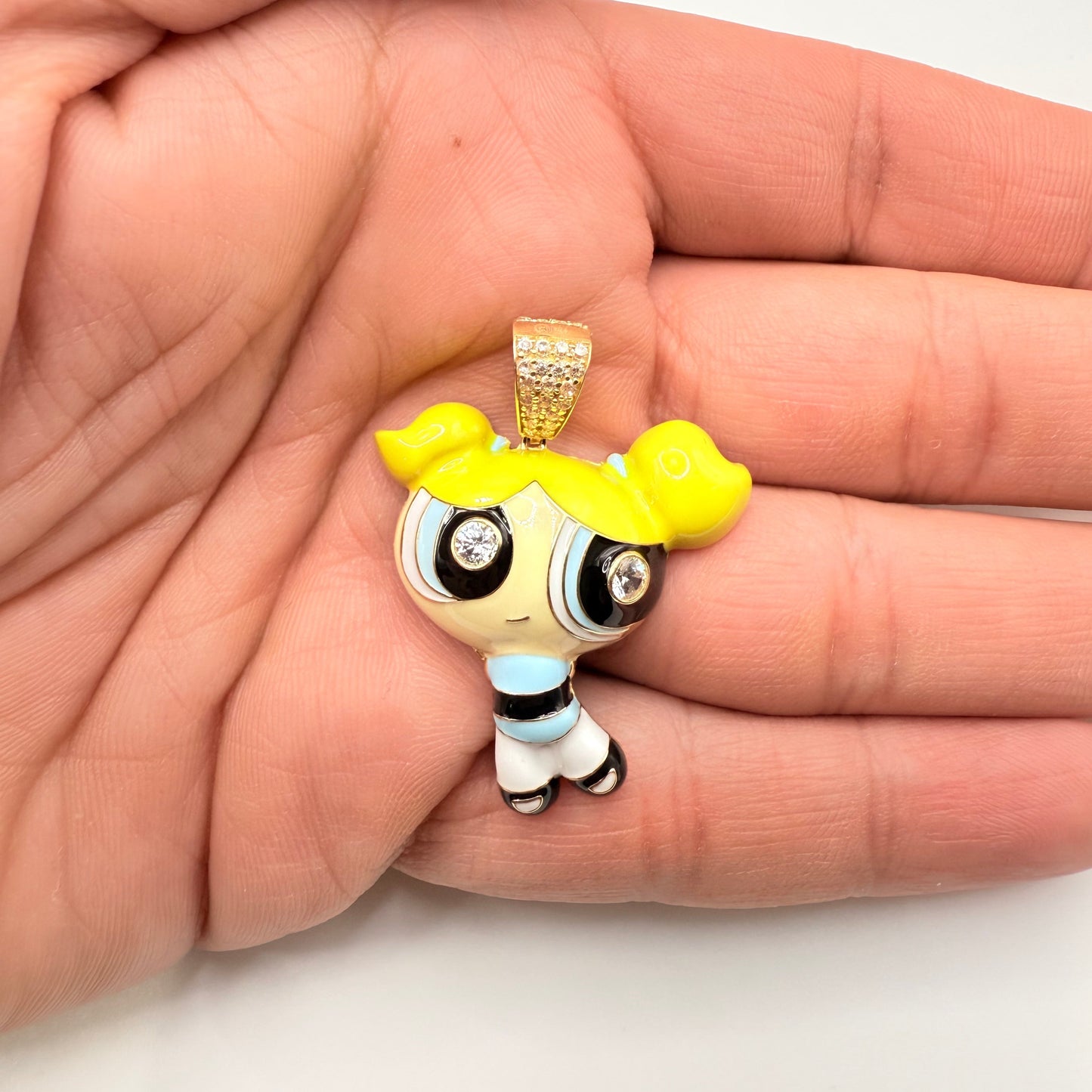 898- NEW 14K Powerpuff Girls Pendant -W.G