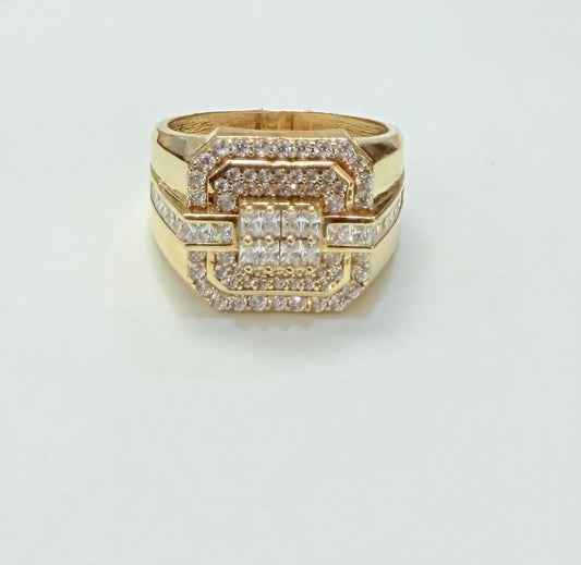 1356- NEW 14K Ice Out Cz Men's Fashion Ring W.G