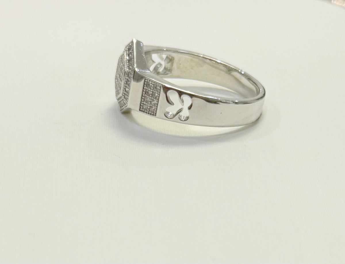 S0022- Anillo de plata italiana redondo