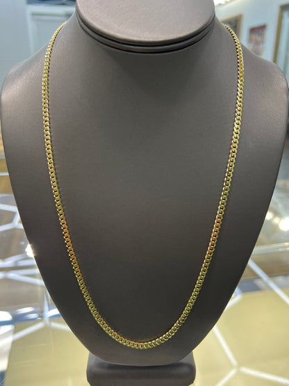 1550- NEW 10K Solid Miami Cuban Chain 24” (4mm) W.G