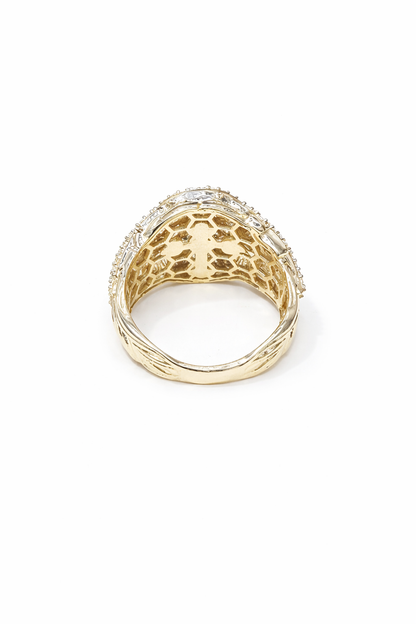 1521- NEW 10K Jesus 3D Face Fashion Ring W.G