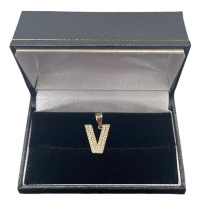 512- 14K Letter “V” Pendant