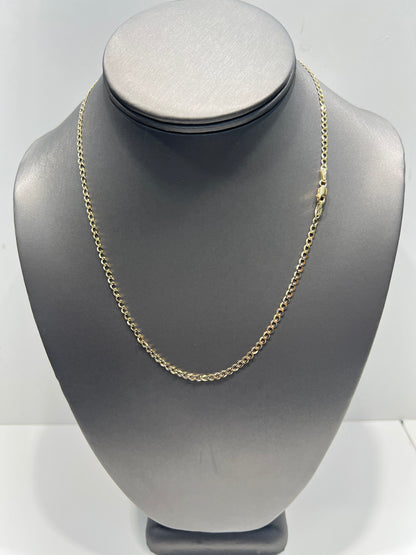 1631- NEW 10K Solid Cuban Curb Chain 18" (2.9mm) W.G