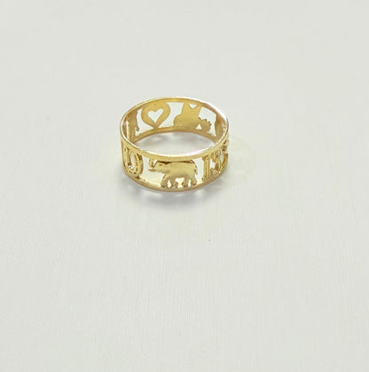 1705- NEW 10K Good Luck Band Ring W.G
