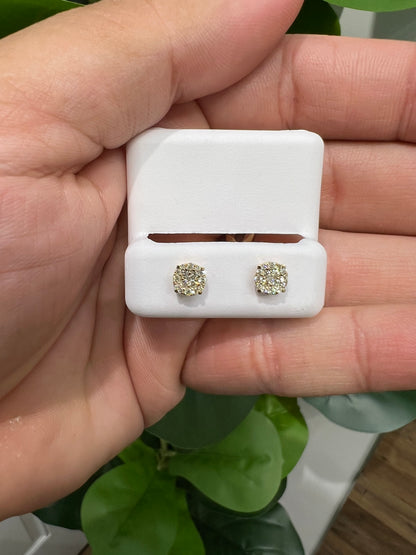D3-NEW 10K Round Diamond Stud Earrings Full Diamonds 💎0.36ct  (6.1mm)