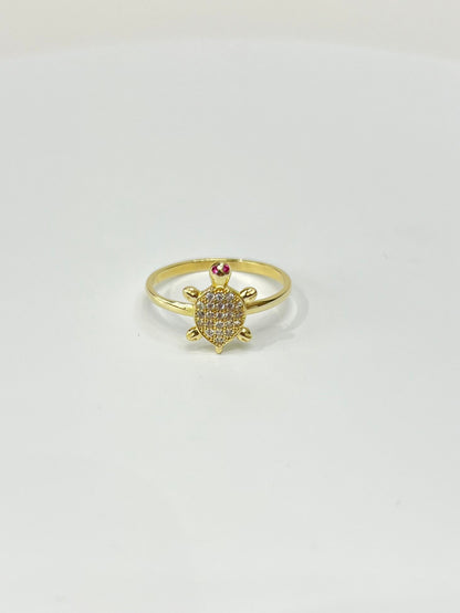 877- NEW 14K Yellow Gold Turtle Ring (W.G)