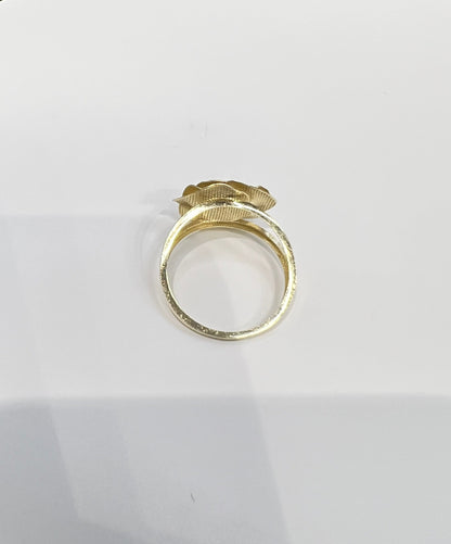 1634- NEW 10K Rose Flower Fancy Ring W.G
