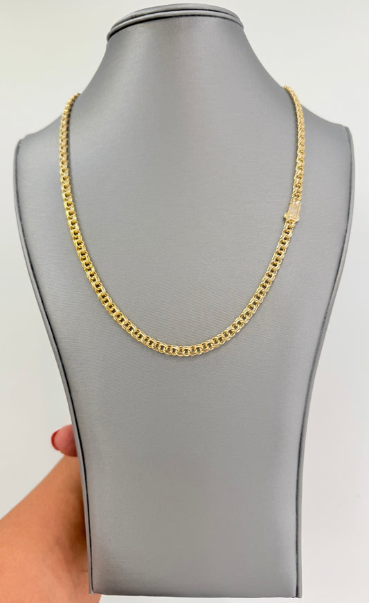 1780- NEW 14K Hollow Chino Link Chain 22" (5mm) W.G