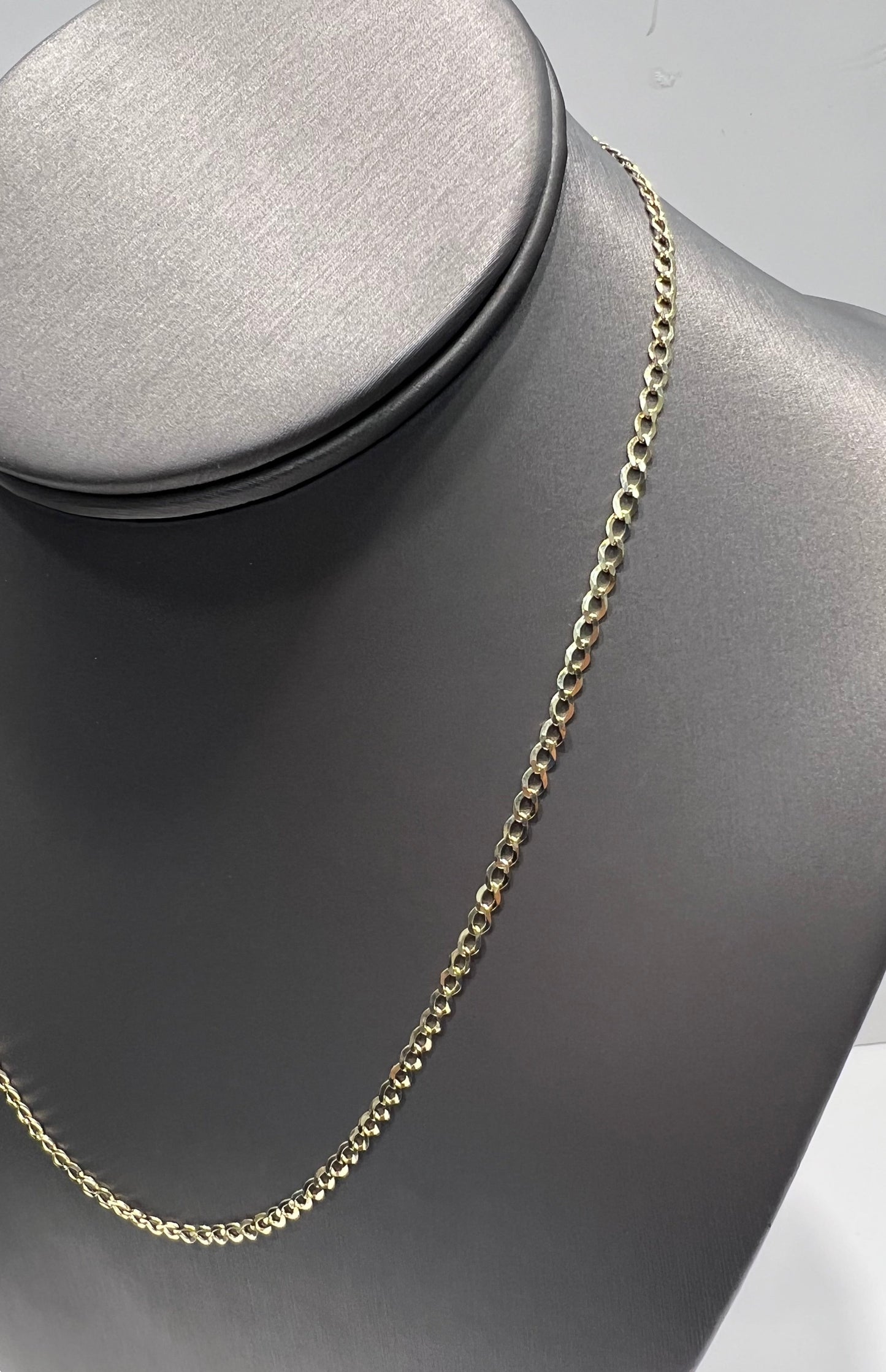 1631- NEW 10K Solid Cuban Curb Chain 18" (2.9mm) W.G