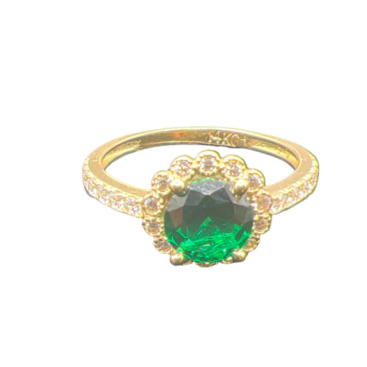 361- 14K Green Stone Engagement Ring (W.G)