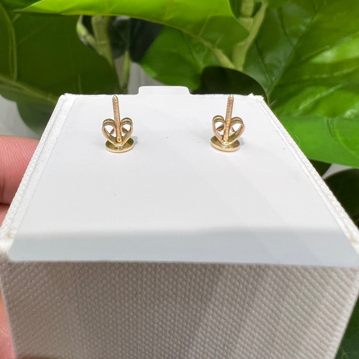 1366- NEW 14K Round Full Cz Stud Gold Earrings (10mm) W.G