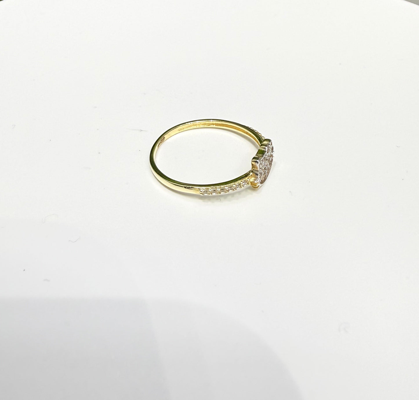 1579- NEW 14K Thin Hello Kitty Ring W.G