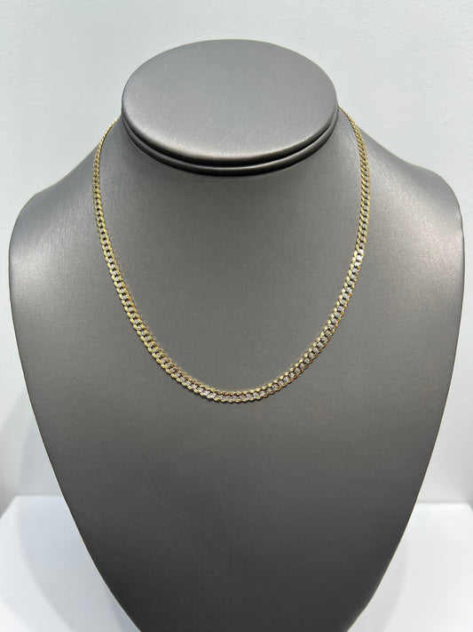 1322- NEW 10K Solid Cuban Curb Chain 16” (3.7mm) W.G