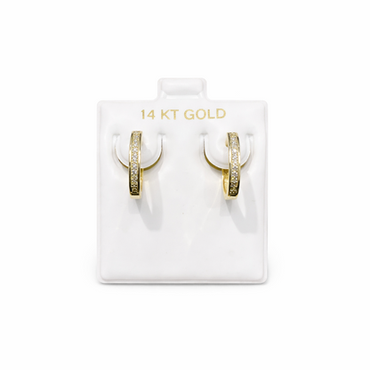 1540- NEW 14K Thin Gold Huggies Earrings W.G