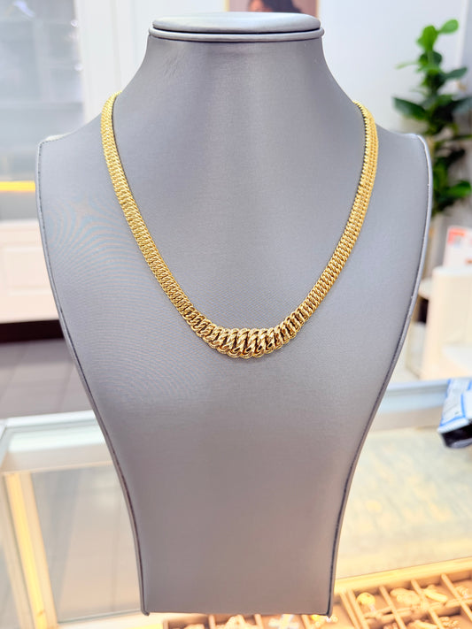 1725- NEW 10K Princess Cut Necklace 18” (13.8mm)