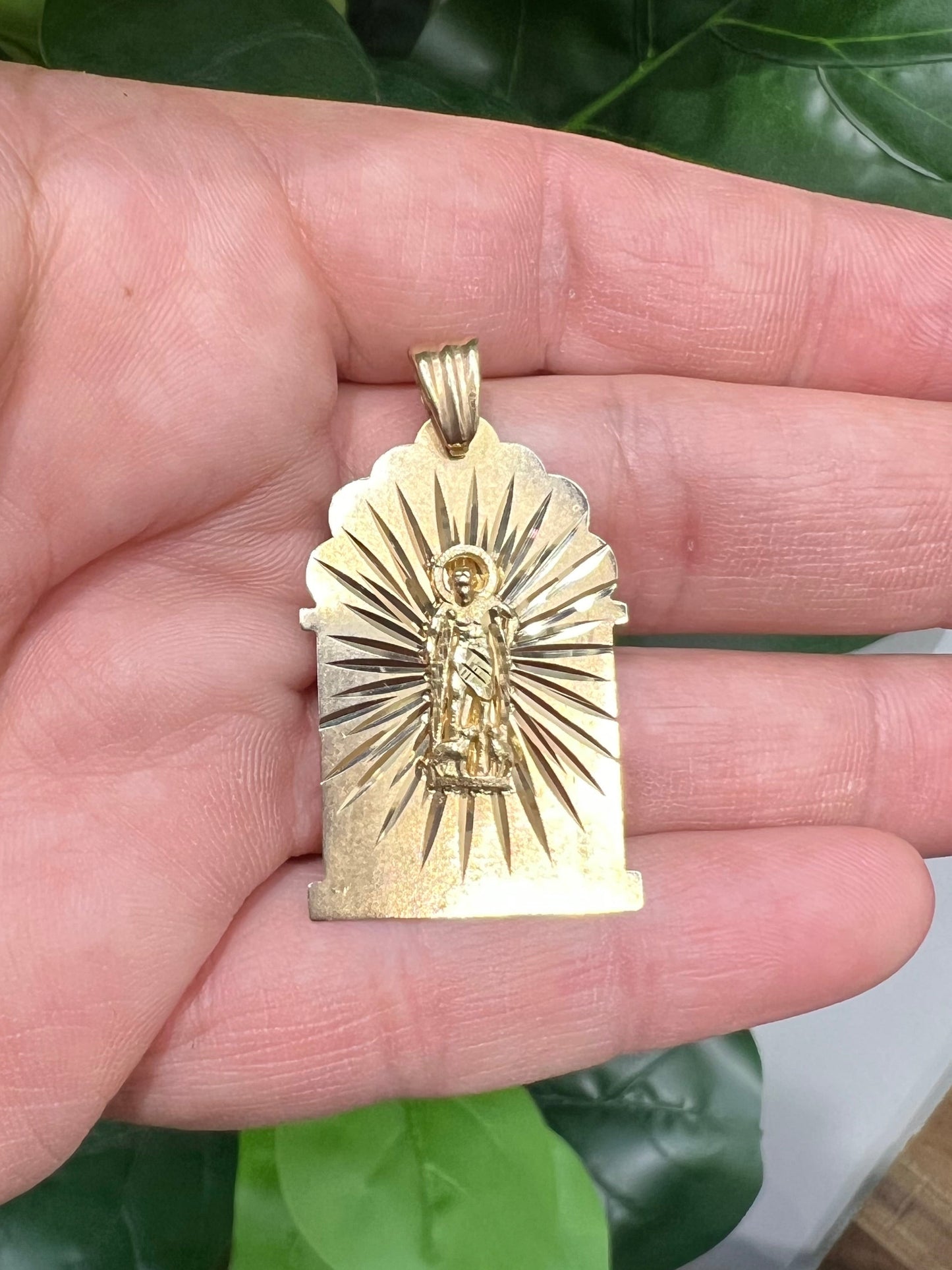 1647- NEW 10K San Lazarus (San Lazaro) Pendant W.G