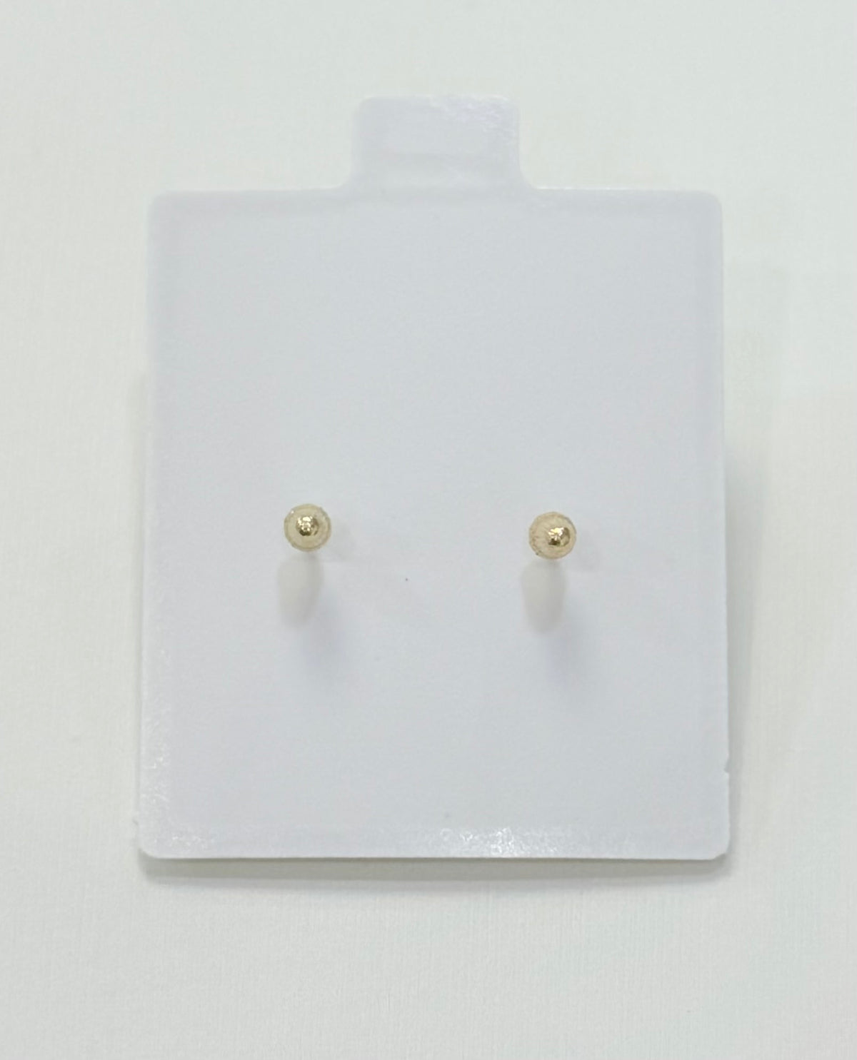 1759- NEW 14K Ball Stud Earrings (6mm) W.G