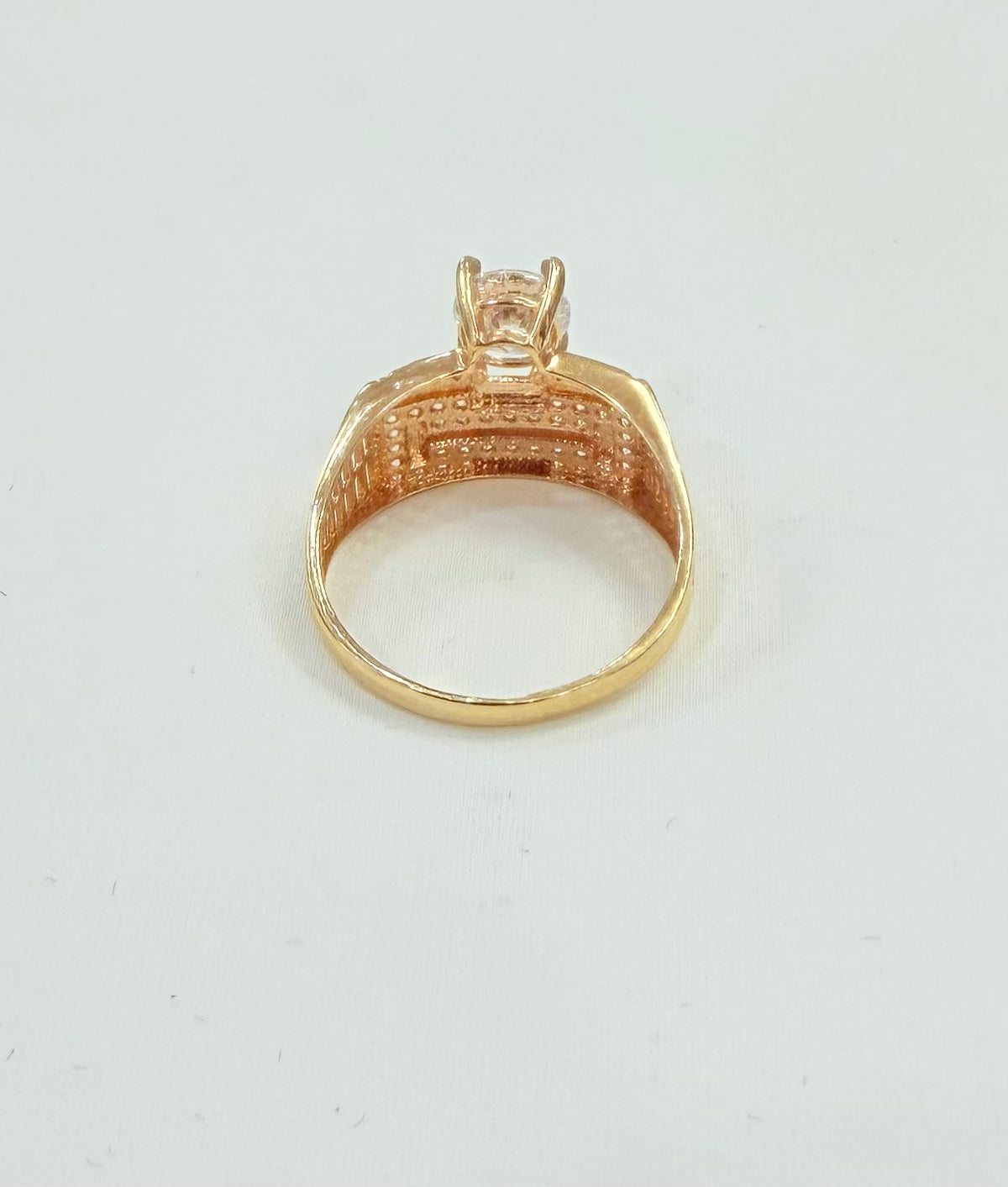 1715- NEW 14K Square Cz Engagement/ Wedding Ring Sz8  W.G