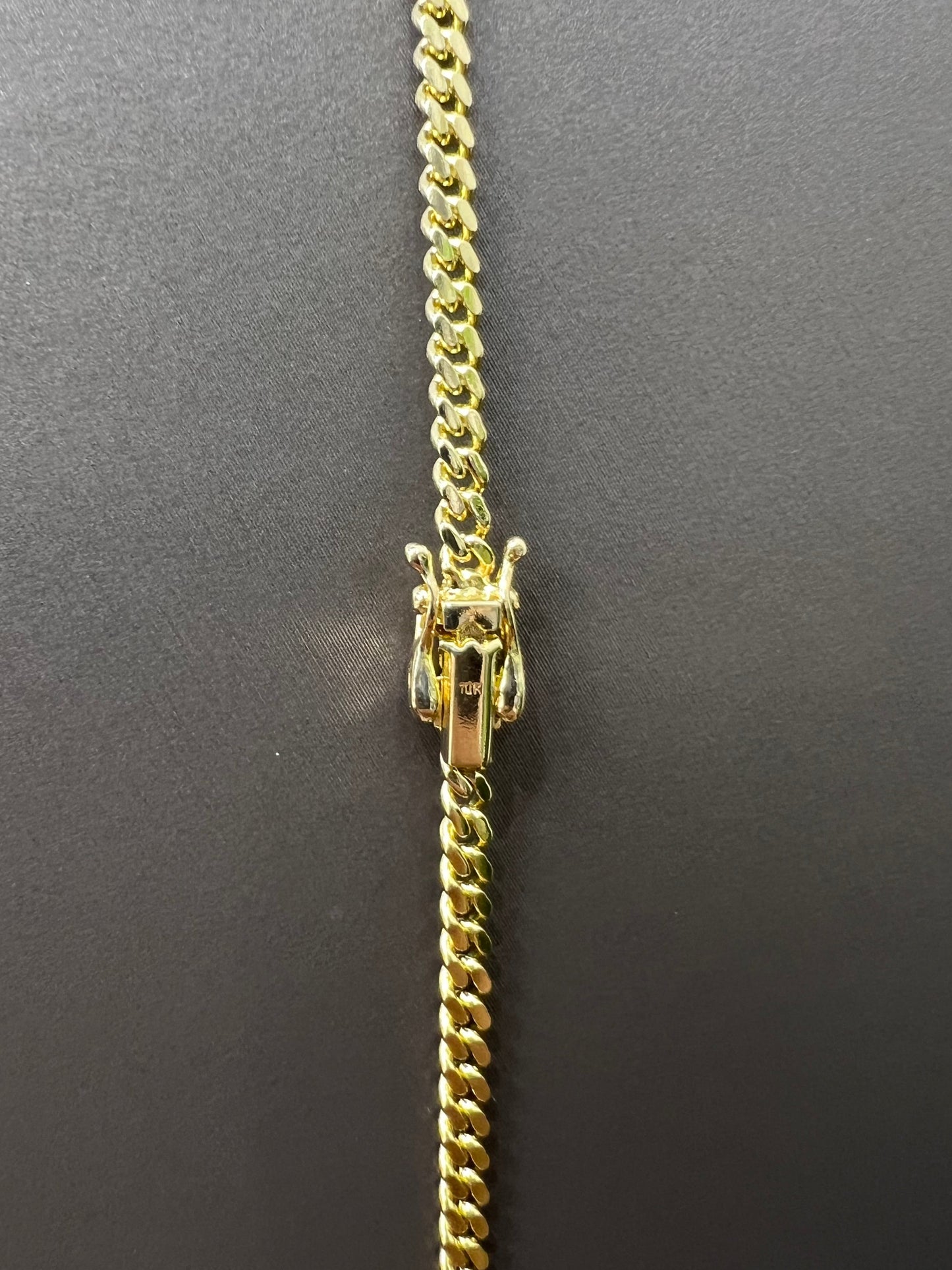 1573- NEW 10K Solid Miami Cuban Bracelet 7.5" (3mm) W.G