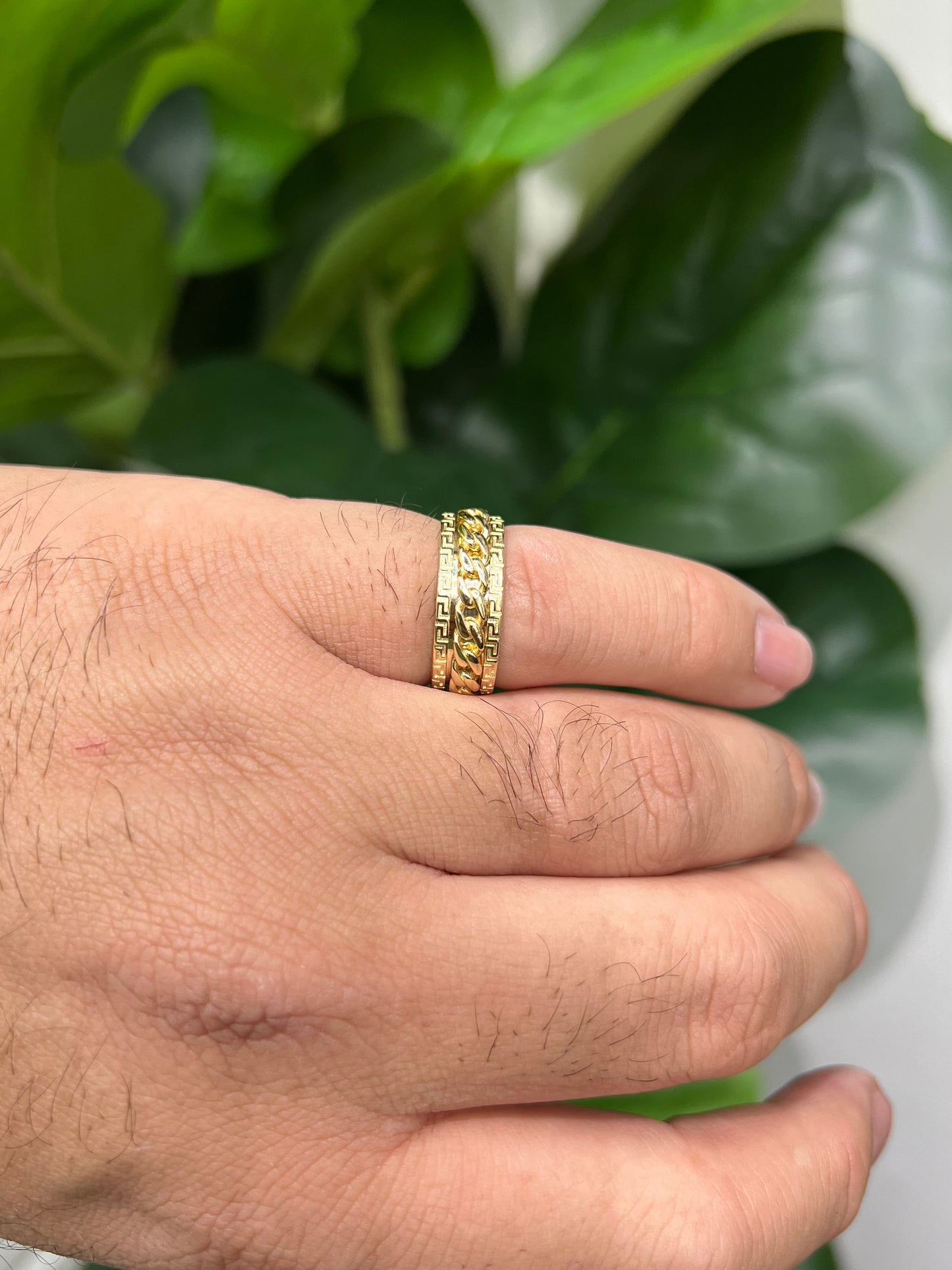 1388- NEW 14K Cuban Link Ring with Movement W.G